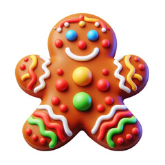 Gingerbread man Christmas cookie isolated on white