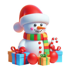 little snowman witha  gift box
