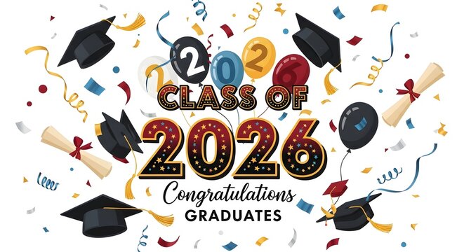 Class of 2026 Graduation Celebration – Class of 2026 Congratulations Graduates Banner Design