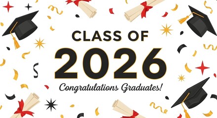 Class of 2026 Graduation Celebration – Class of 2026 Congratulations Graduates Illustration