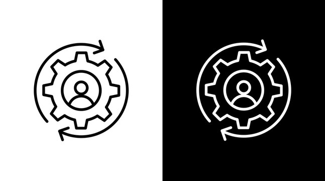 Reskilling White Icon Set Design