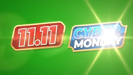 Bright festive graphic promoting major online shopping events like 11.11 and Cyber Monday