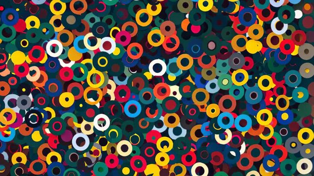 Abstract Donut Pattern: A vibrant and captivating abstract composition featuring a multitude of colorful donuts, creating a playful and eye-catching visual experience.