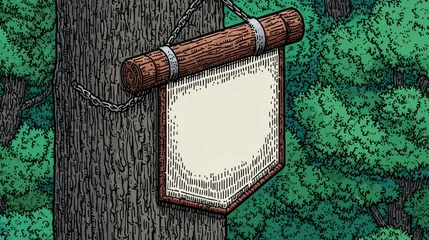 Stickers Meisjeskamer An oak tree with a banner and a traditional banner with a fairy-tale inspired oak tree are presented, along with a raster version of the old-fashioned banner and an additional format option  © Julia