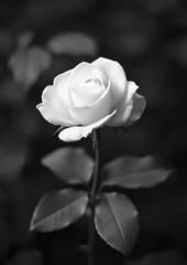 Black and white rose close-up