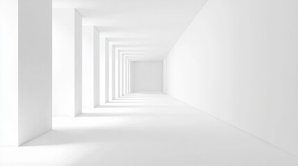 Fototapeta premium Empty white architectural hallway