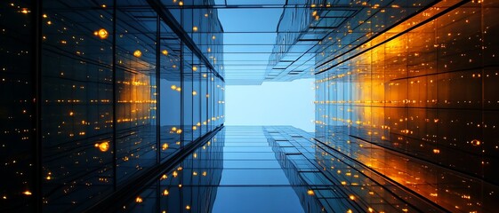 Modern Skyscrapers Intertwined