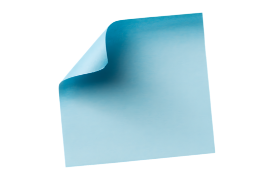 Blue blank sticky note paper isolated on transparent png background,note paper message office business tag sign - Powered by Adobe