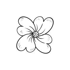 Captivating hand-drawn floral icon expressing the delicate beauty and natural simplicity of botanical art