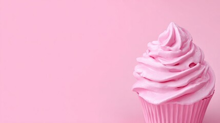 Pink cupcake on a pink background (1)