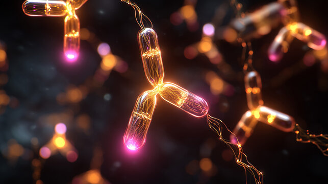 Antibody Drug Conjugates Medical Innovation: Glowing Pharmaceutical Research Concept