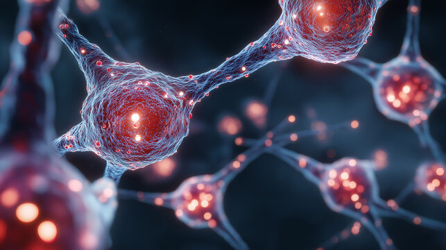 Immune Cell and Antibody Interaction 3D Microscopic Medical Research Visualization