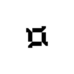 abstract square logo, circular line design forming a simple square