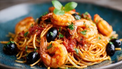 Shrimp scampi pasta, vibrant and delicious