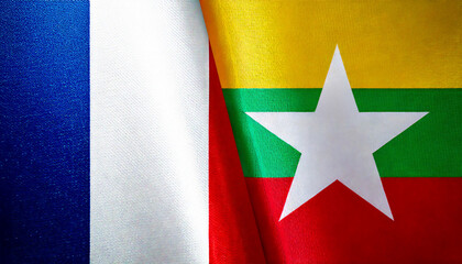 フランスの国旗とミャンマーの国旗(France Flag & Myanmar flag.)
