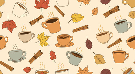 Coffee and Cinnamon Autumn Pattern