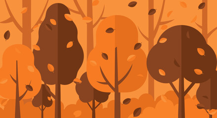 Autumn Forest Trees Background
