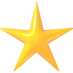 Obraz premium Glossy Golden Five Pointed Star Shape Isolated on White Background Representing Success and Achievement