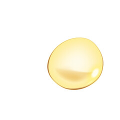 Glossy yellow oval shape with realistic sheen and highlight on a clean white background with a subtle shadow cast underneath representing a smooth surface and simple design