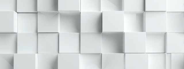 Abstract geometric pattern of overlapping white squares