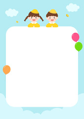 Vector illustration of cute children.