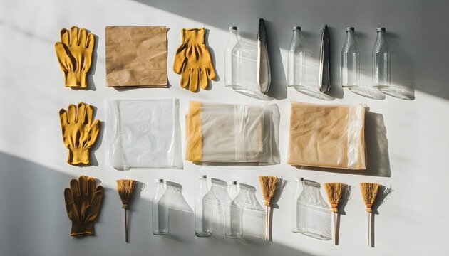 Packing Supplies Flatlay — Kraft Paper Bags & Zero-Waste Set for Donations