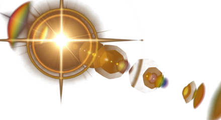 Realistic Sun Flare PNG – Bright Lens Reflection with Warm Golden Shine and Optical   clean PNG
