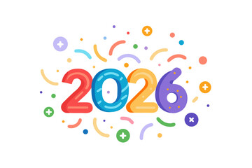 2026 happy new year vector typography design