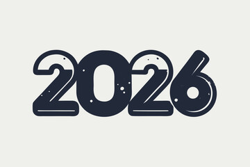 2026 happy new year vector typography design