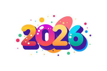 2026 happy new year vector typography design