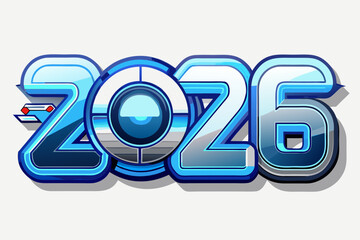 2026 happy new year vector typography design