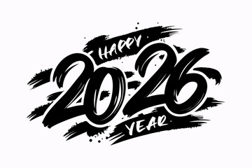 2026 happy new year vector typography design
