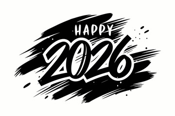 2026 happy new year vector typography design