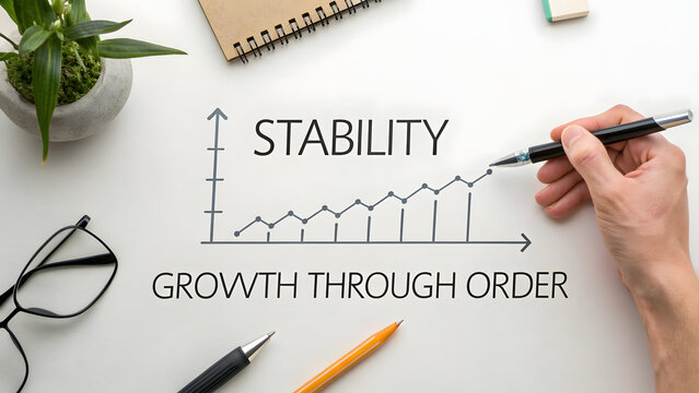 Graph demonstrating stability and growth with steady upward trend