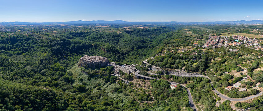 Aerial View of Calcata - Calcata, Italy