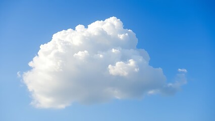 Fluffy Cumulus Cloud Isolated Against Azure Summer Sky