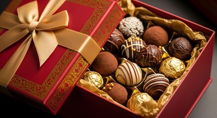 Holiday truffle collection in fancy gifting chocolate box