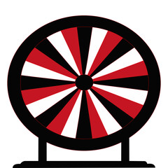 Colourful Spinning Wheel with Red. Game Luck Wheel Illustration