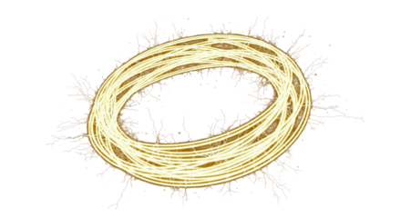 Neon Energy Ring Futuristic Glowing Yellow Light with Electric Sparks   clean PNG