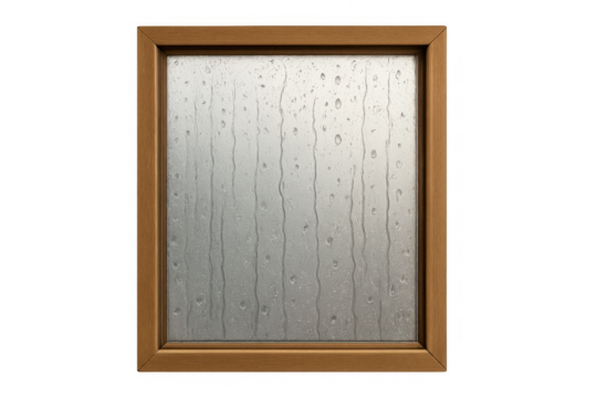 Window glass with rain drops running down, creating streaks. Wet surface texture, symbolizing bad weather or feeling cold