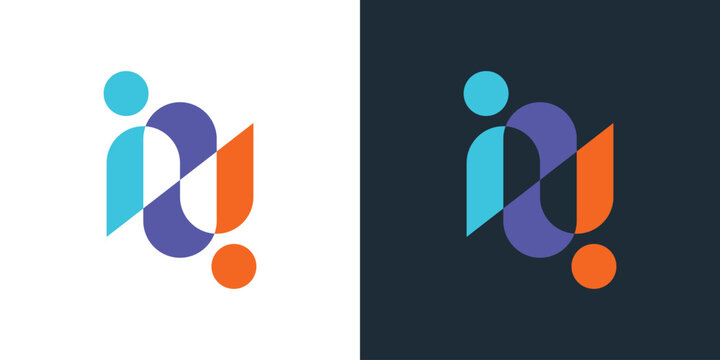 People Teamwork Logo .  A dual-meaning design combining human figures to symbolize unity, collaboration, and partnership.