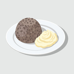Delicious Haggis and Mashed Potatoes Served on a White Plate.