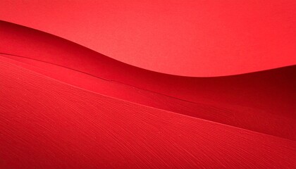 Abstract red paper waves background with smooth curves and textured surface, vibrant crimson and scarlet tones, minimalist design for modern backdrops.