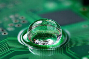 Quantum Droplet: Water Bead Encapsulating Digital Circuitry