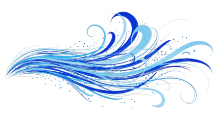 Cool Breeze Flow PNG – Abstract Blue Wind Effect on black background  clean PNG