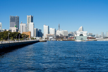Obraz premium The scenery of Yokohama in midwinter is clean and beautiful, but it feels somewhat lonely.