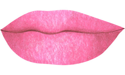 Pink Lips Illustration Pastel Texture