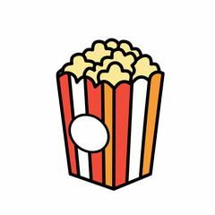 Cartoon Popcorn Bucket Illustration for Movie Night Snack