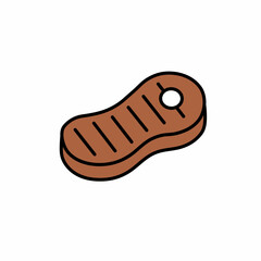 Cartoon Steak Icon vector illustration for food related designs