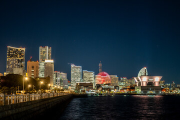 Obraz premium A very colorful and wonderful night in Yokohama